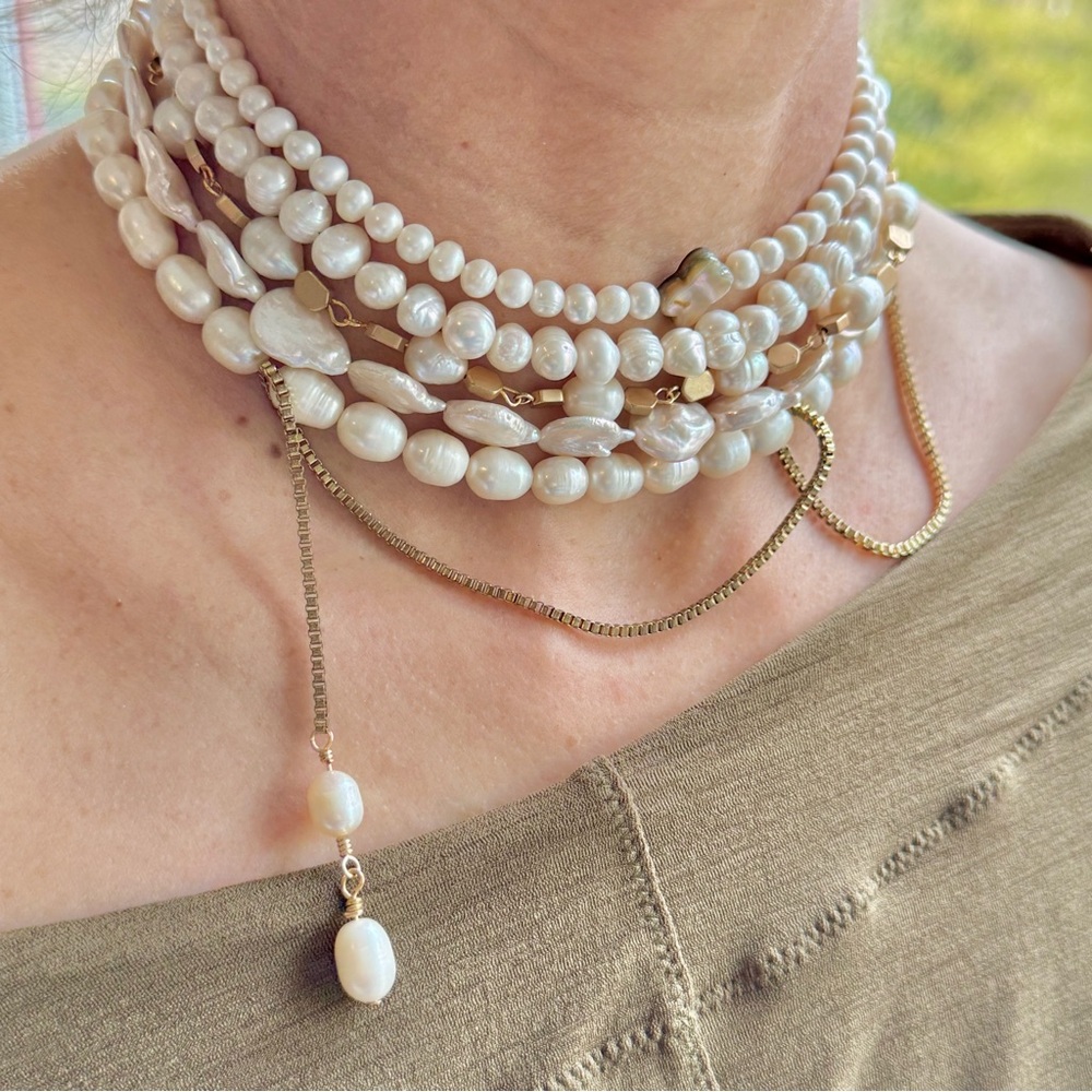 NEW Natural Pearl Choker Necklace